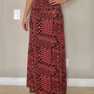Tribal Print Maxi Skirt
